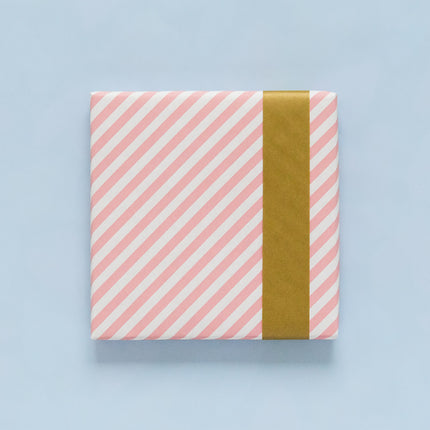 Feestbazaar Cadeaupapier Dubbelzijdig Roze Gestreept/Goud