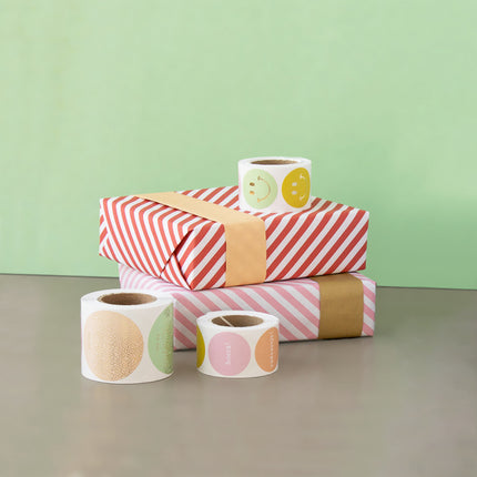 Feestbazaar Cadeaupapier Dubbelzijdig Roze Gestreept/Goud