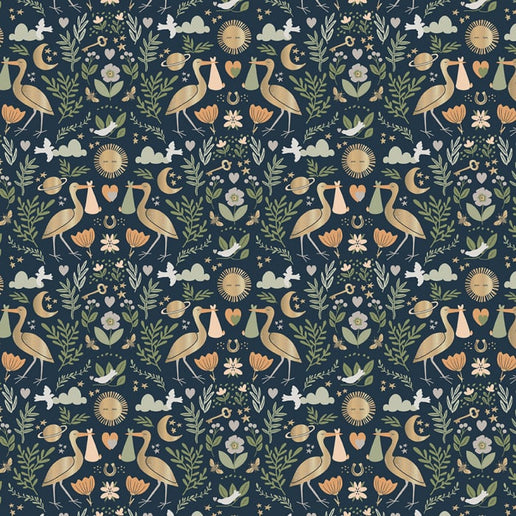 Feestbazaar Cadeaupapier Geboorte Chique Donkerblauw/Goud