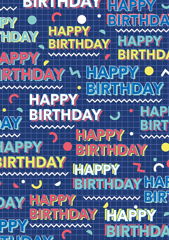 Feestbazaar Cadeaupapier Happy Birthday Blauw