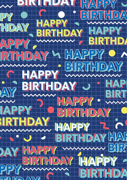 Feestbazaar Cadeaupapier Happy Birthday Blauw