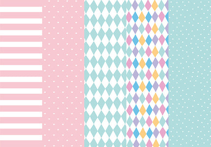 Feestbazaar Cadeaupapier mix blauw/roze - 5 stuks