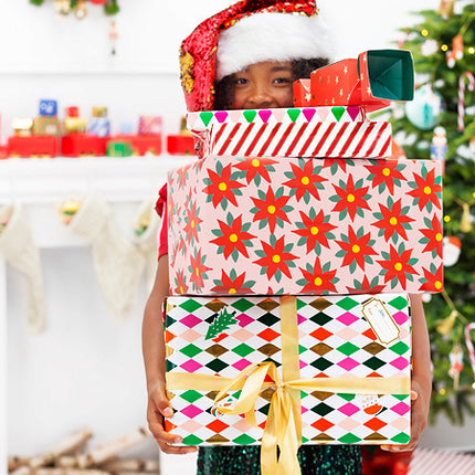 Feestbazaar Cadeaupapier Ruit Gekleurd