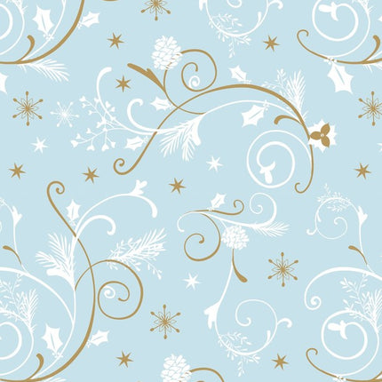 Feestbazaar Cadeaupapier Wintertakjes Lichtblauw
