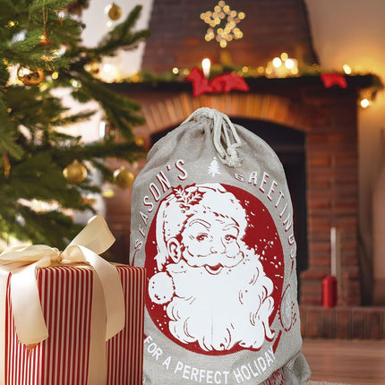 Feestbazaar Cadeauzak Kerstman Grijs Greetings (40x55cm)