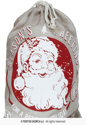 Feestbazaar Cadeauzak Kerstman Grijs Greetings (40x55cm)