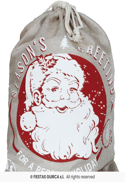 Feestbazaar Cadeauzak Kerstman Grijs Greetings (40x55cm)