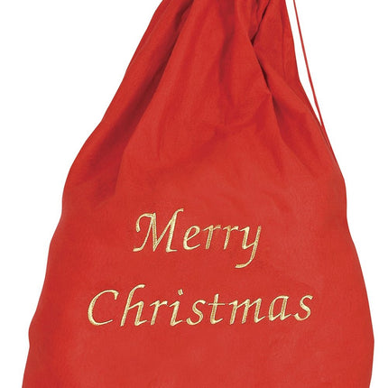 Feestbazaar Cadeauzak Merry Christmas Santa Rood (60x95cm)