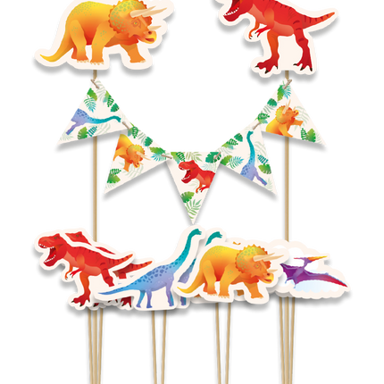 Feestbazaar Cake Decoratie Dinosaurus (8st)