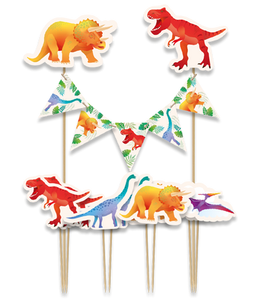 Feestbazaar Cake Decoratie Dinosaurus (8st)