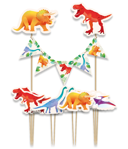Feestbazaar Cake Decoratie Dinosaurus (8st)