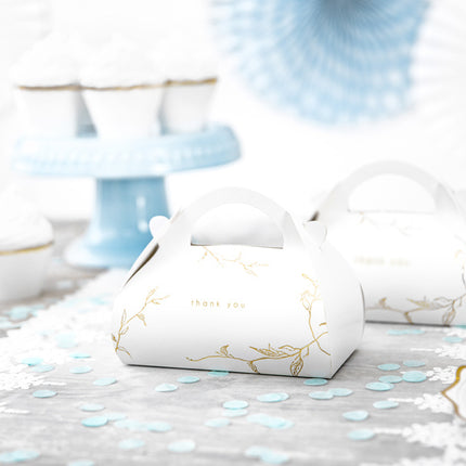 Feestbazaar Cake Doosjes Met Chique Gouden Takjes motief (10st)