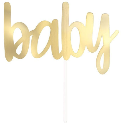 Feestbazaar Cake Topper 'Baby' Goud