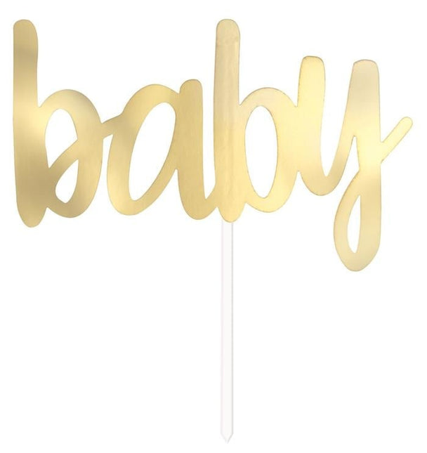 Feestbazaar Cake Topper 'Baby' Goud