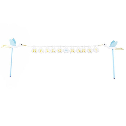Feestbazaar Cake Topper 'Hello Baby' Blauw