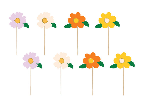 Feestbazaar Cake Toppers Bloemen (8st)