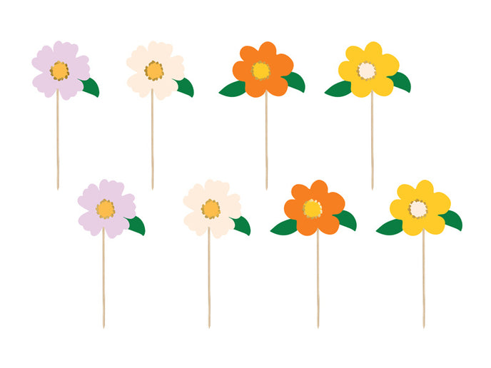 Feestbazaar Cake Toppers Bloemen (8st)