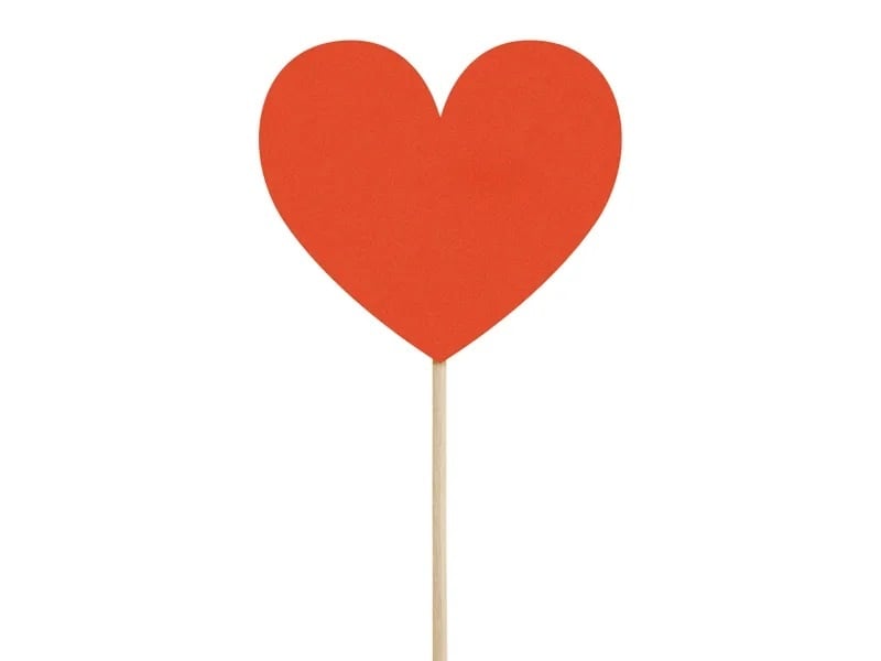 Feestbazaar Cake Toppers Hartjes Rood (6st)