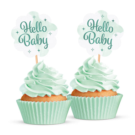 Feestbazaar Cake Toppers 'Hello Baby' (20st)