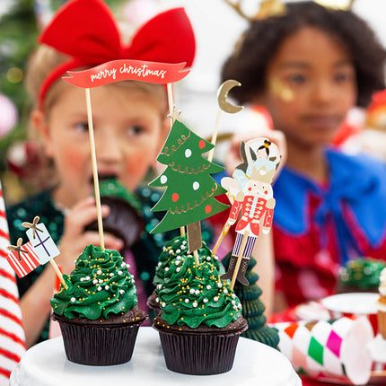 Feestbazaar Cake toppers Kerstmis (6st)