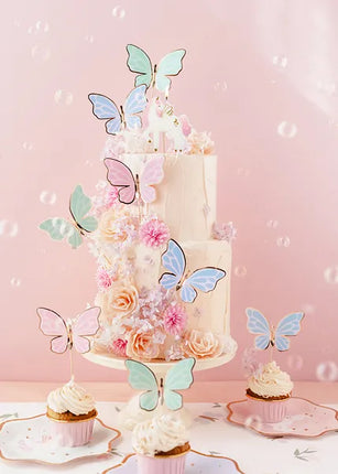 Feestbazaar Cake Toppers Vlinders (9st)