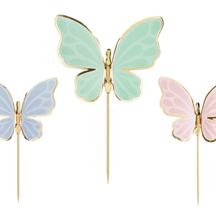Feestbazaar Cake Toppers Vlinders (9st)