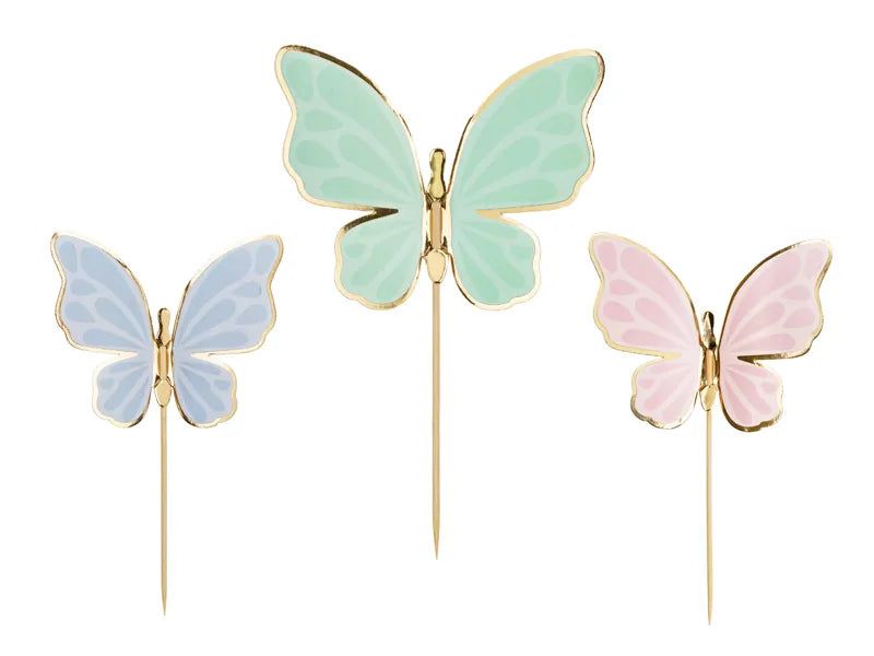 Feestbazaar Cake Toppers Vlinders (9st)