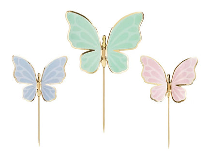 Feestbazaar Cake Toppers Vlinders (9st)