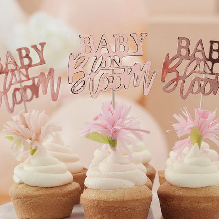 Feestbazaar Caketopper Baby In Bloom (12st)