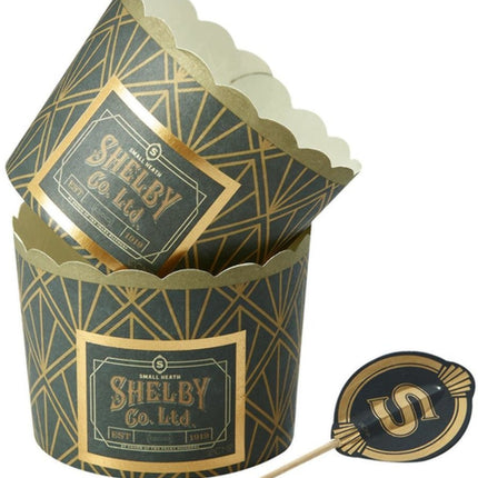 Feestbazaar Cakevormpjes en Caketoppers Peaky Blinders (8st)