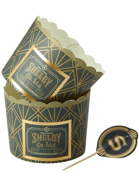 Feestbazaar Cakevormpjes en Caketoppers Peaky Blinders (8st)
