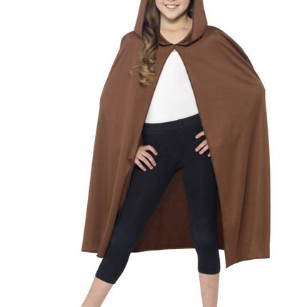 Feestbazaar Cape met capuchon kind bruin