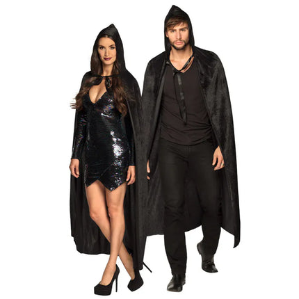 Feestbazaar Cape met Capuchon Zwart Nightfall