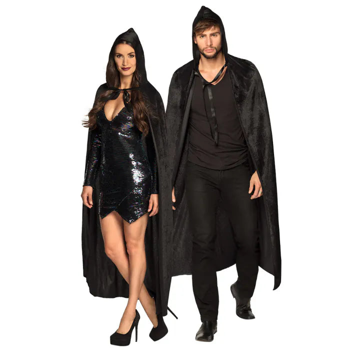 Feestbazaar Cape met Capuchon Zwart Nightfall