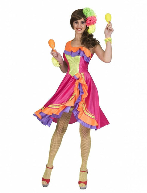Feestbazaar Caribisch Carnaval Kleuren Jurkje Vrouw