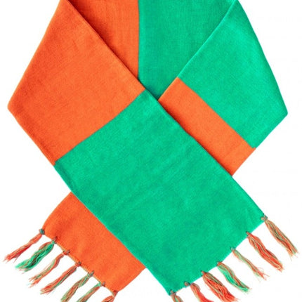 Feestbazaar Carnaval Sjaal Lampegat Oranje/Blauw Blokken