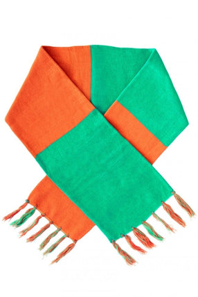 Feestbazaar Carnaval Sjaal Lampegat Oranje/Blauw Blokken