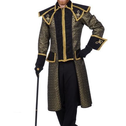 Feestbazaar Carnavalsjas Grisha Zwart/Goud Heren
