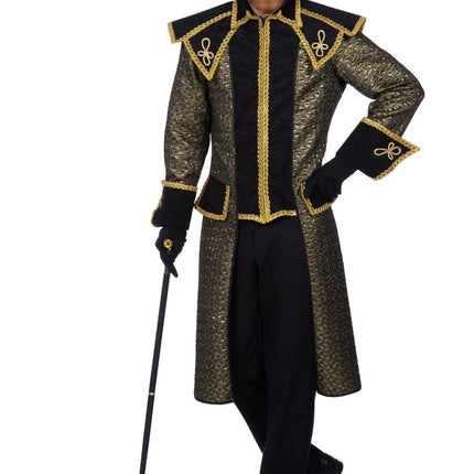 Feestbazaar Carnavalsjas Grisha Zwart/Goud Heren