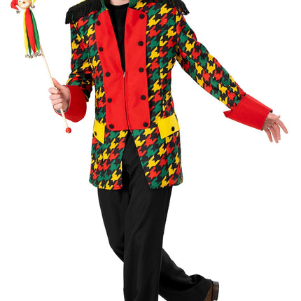 Feestbazaar Carnavalsjas Heren Rood/Geel/Groen Patroon Martijn