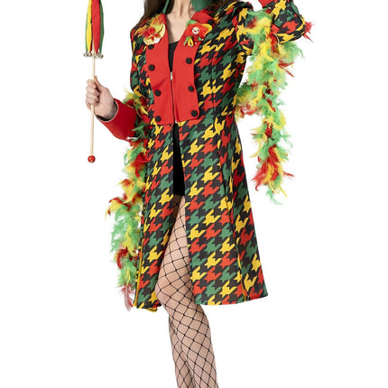 Feestbazaar Carnavalsjas Vrouw Rood/Geel/Groen Patroon Elise
