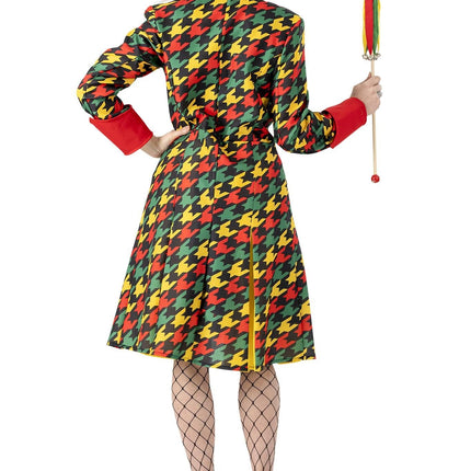 Feestbazaar Carnavalsjas Vrouw Rood/Geel/Groen Patroon Elise