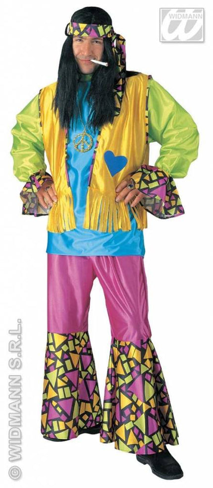 Feestbazaar Carnavalskleding: Hippie kostuum man 4-delig Flow
