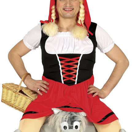 Feestbazaar Carry me kostuum Roodkapje wolf