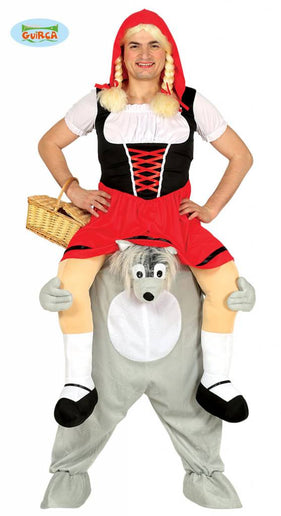 Feestbazaar Carry me kostuum Roodkapje wolf