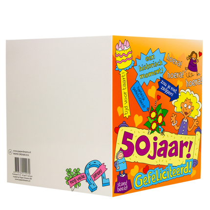 Feestbazaar Cartoon Wenskaart Verjaardag 50 Jaar Sarah