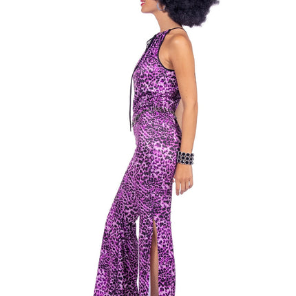 Feestbazaar Catsuit Panter Paars Dames
