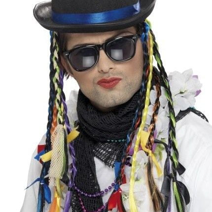 Feestbazaar Chameleon hoed Bowler met vlechten