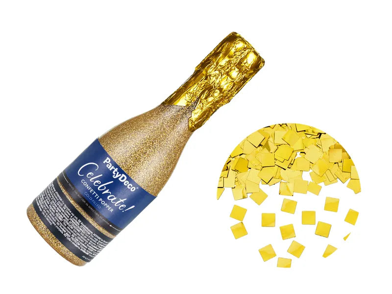 Feestbazaar Champagne Confetti Kanon Goud 20,5cm