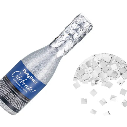 Feestbazaar Champagne Confetti Kanon Zilver 20,5cm